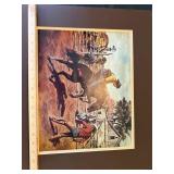 M. Nye Western Cowboy Horse Print Matted Ranch Scene Wall Art