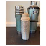 Vintage Thermos Lot Stanley Aladdin Floral Metal Vacuum Bottles 4 Pc