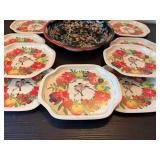Daher Decorated Ware Tin Tray Lot 10 England Bird Floral Serving Trays