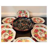Daher Decorated Ware Tin Tray Lot 10 England Bird Floral Serving Trays