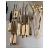 Vintage Sheffield Carving Knife Set Cream Handles 11 Pc Mixed Lot