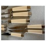 Vintage Sheffield Carving Knife Set Cream Handles 11 Pc Mixed Lot