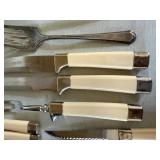 Vintage Sheffield Carving Knife Set Cream Handles 11 Pc Mixed Lot