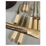 Vintage Sheffield Carving Knife Set Cream Handles 11 Pc Mixed Lot