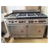 Wolf Commercial Gas Range 6 Burner Double Oven w Griddle Top