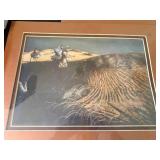 Framed Western Country Art Print Set of 4 Matted Wall Decor Lot