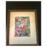 Marc Chagall I and My Village Framed Art Print MoMA Label 14in