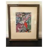Marc Chagall I and My Village Framed Art Print MoMA Label 14in