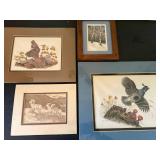 Dale C. Thompson Framed Wildlife Prints Lot of 4 Rustic Cabin Art