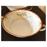 Meito China Hand Painted Japan Cream Soup Cups Floral Gilt Set of 9