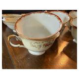 Meito China Hand Painted Japan Cream Soup Cups Floral Gilt Set of 9
