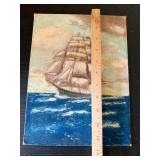 Vintage Nautical Ship Painting on Grumbacher Canvas Panel 9x12