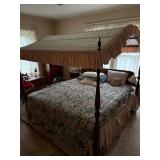 Antique Style Wood Canopy Poster Bed Frame King See Photos