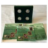 1996 Royal Canadian Little Wild Ones Sterling Silver Fifty Cent Four Coin Set Original Packaging w/ COA