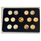 1992 Canadian 125th Anniversary 95.5% Silver 13 coin Proof Set Tray with Coins only, no external hard case, no COA