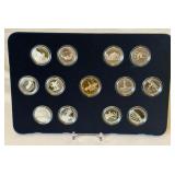 1992 Canadian 125th Anniversary 95.5% Silver 13 coin Proof Set Tray with Coins only, no external hard case, no COA