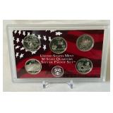 2004 State Quarters Silver Proof Set (MI, FL, TX, IA, WI) - original package with COA
