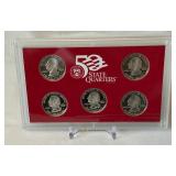 2004 State Quarters Silver Proof Set (MI, FL, TX, IA, WI) - original package with COA