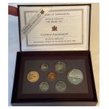1995 Royal Canadian Double Dollar 7 Coin SPECIAL EDITION Proof Set - Hudson's Bay Company Silver Dollar w/ Peacekeeping Dollar Original Packaging w/ COA