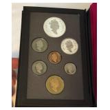1991 Royal Canadian Double Dollar 7 Coin Proof Set - Le Frontenac Silver Dollar Original Packaging w/ COA
