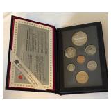 1991 Royal Canadian Double Dollar 7 Coin Proof Set - Le Frontenac Silver Dollar Original Packaging w/ COA
