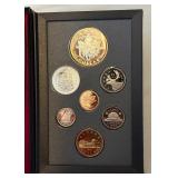 1994 Royal Canadian Double Dollar 7 Coin Proof Set - Dog Sled Patrol Silver Dollar Original Packaging w/ COA