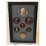 1988 Royal Canadian Double Dollar 7 Coin Proof Set - St. Maruice Forge Silver Dollar Coins and Case only, fire damage evident