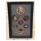 1993 Royal Canadian Double Dollar 7 Coin Proof Set - 100th Stanley Cup Silver Dollar Coins and Case only, fire damage evident