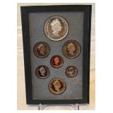1993 Royal Canadian Double Dollar 7 Coin Proof Set - 100th Stanley Cup Silver Dollar Coins and Case only, fire damage evident
