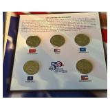2002 The 50 State Quarters and Euro Coin Collection (17 coins) Original Packaging w/ COA