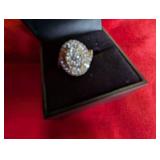 Size 7 1.5 Carat Mined Diamond 14 Carat Gold Cushion Bridal Ring, Never Worn!