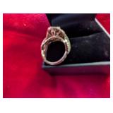Size 7 1.5 Carat Mined Diamond 14 Carat Gold Cushion Bridal Ring, Never Worn!
