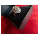 Size 7 1.5 Carat Mined Diamond 14 Carat Gold Cushion Bridal Ring, Never Worn!