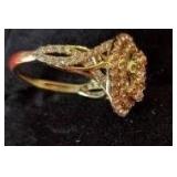 Size 7 1.5 Carat Mined Diamond 14 Carat Gold Cushion Bridal Ring, Never Worn!
