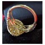 Size 7 1.5 Carat Mined Diamond 14 Carat Gold Cushion Bridal Ring, Never Worn!