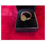 Size 7 1.5 Carat Mined Diamond 14 Carat Gold Cushion Bridal Ring, Never Worn!