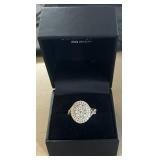 Size 7 1.5 Carat Mined Diamond 14 Carat Gold Cushion Bridal Ring, Never Worn!