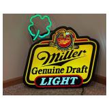 Miller Genuine Draft Neon Sign LA-1000 - Vintage Beer Advertising Display