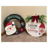Holiday Decor - Welcome Wreath & Gnome for the Holidays Sign