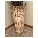 Birch Bark Vase with Tall Twigs - Rustic Floor Centerpiece