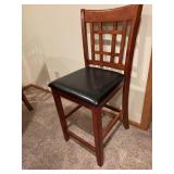Cherry Finish Round Extension Dining Table with 4 Cushioned Chairs