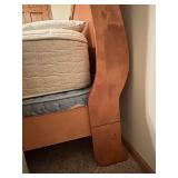 Sleigh-Style Wooden Bed Frame with Headboard and Footboard - Mattress and Box Spring Included