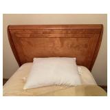 Sleigh-Style Wooden Bed Frame with Headboard and Footboard - Mattress and Box Spring Included