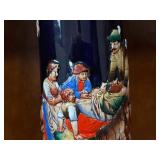German Beer Stein with Pewter Lid - Hand Painted Scene, In Freud Und Leid