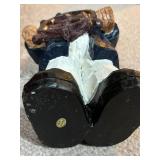 Hand Carved Wooden Nautical Captain Figurine with Ship Wheel - Made in China