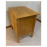 Solid Wood Nightstand with Drawer and Open Lower Shelf