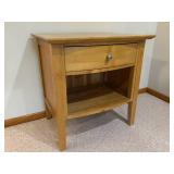 Wooden Nightstand with Drawer and Open Shelf - Made in China