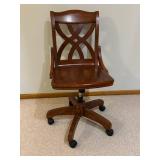 HOUS 456-40 Desk Chair - Wooden Swivel Desk Chair with Open X-Back (June 2009)