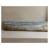 Coastal Seascape Paintings - Large Framed Ocean Scene and Beach Grass Landscape