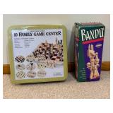 Bandai Bandu Stacking Game & 10 Family Game Center - Solid Wood Board Games